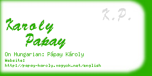 karoly papay business card